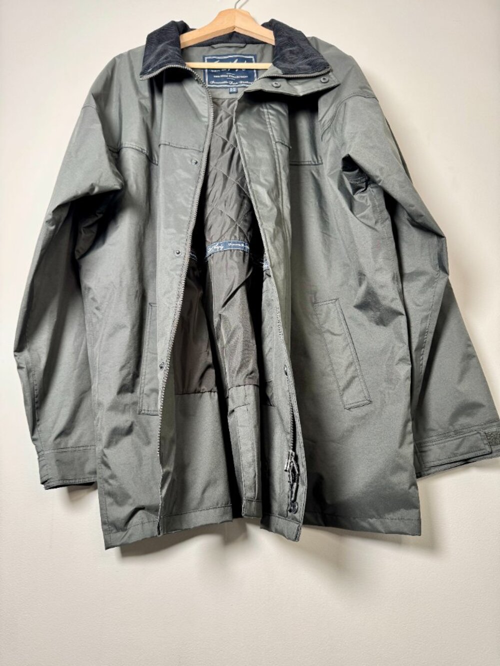 Jack Murphy Men's Green Waterproof Utility Corduroy Trim Coat Jacket Sz 2XL - Picture 5 of 12